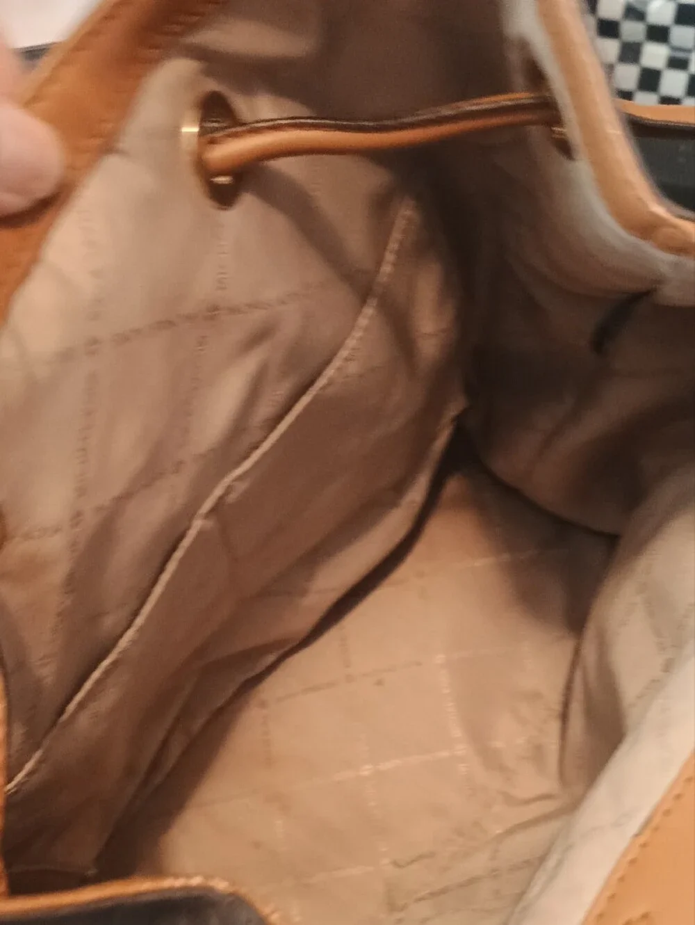 Michael Kors Brown & Tan Logo Backpack with Gold Accents